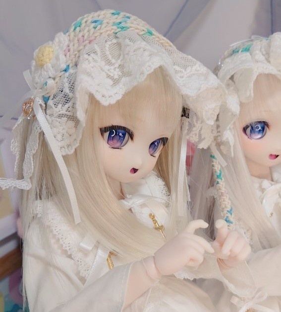 ロリータ風毛糸のヘッドドレス