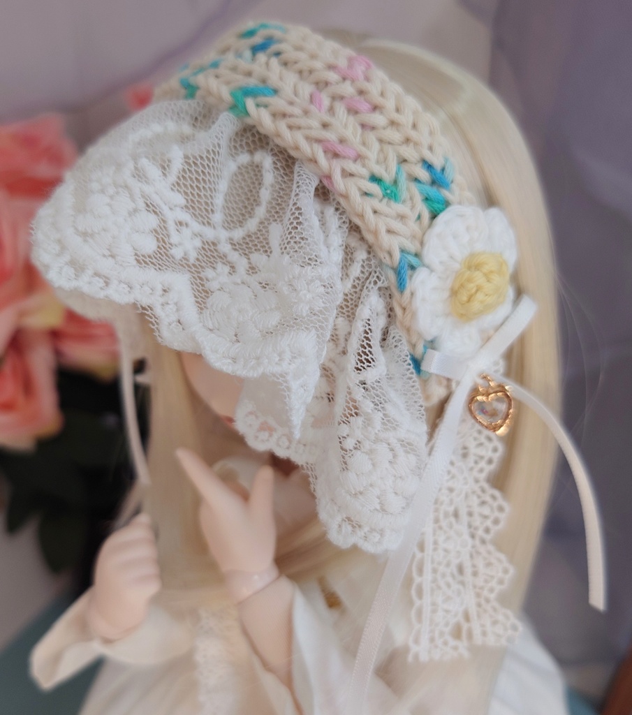 ロリータ風毛糸のヘッドドレス