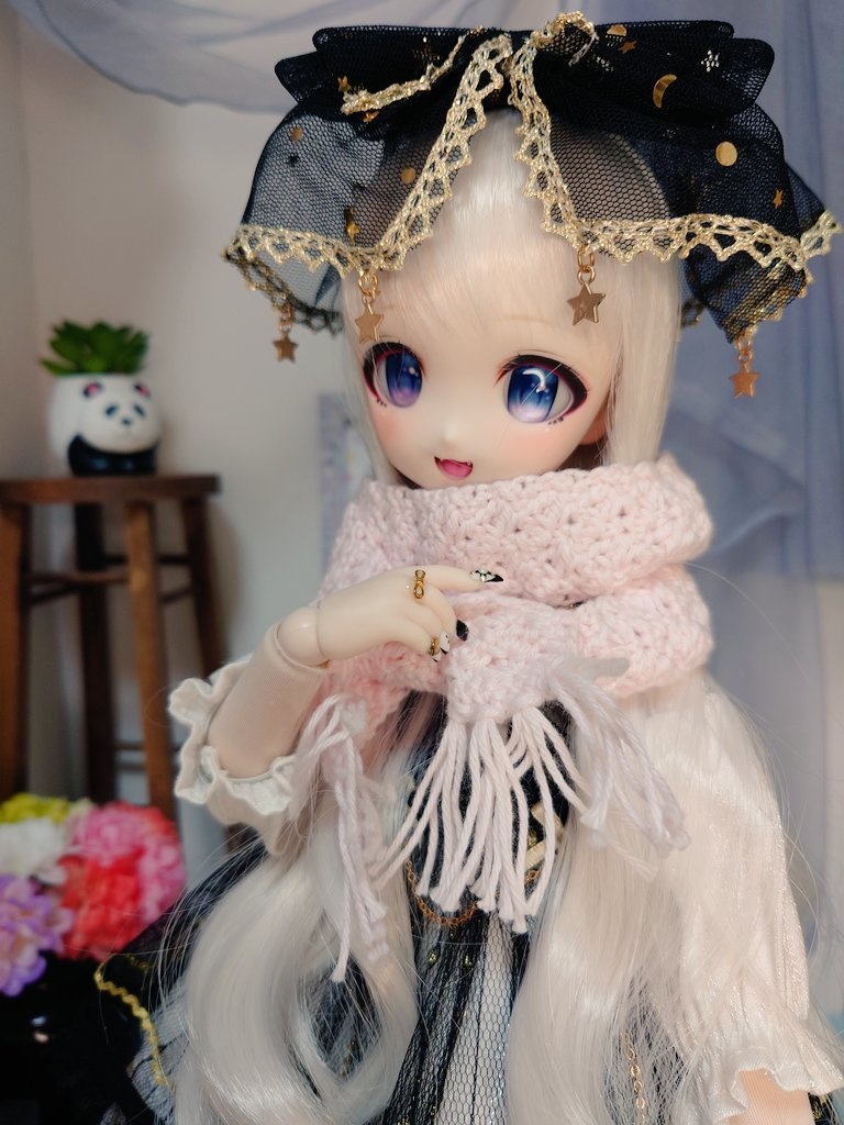 コットンのふんわりマフラー