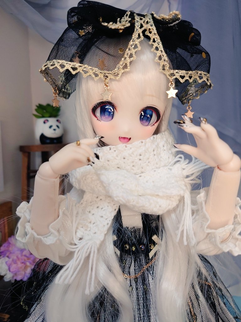 コットンのふんわりマフラー