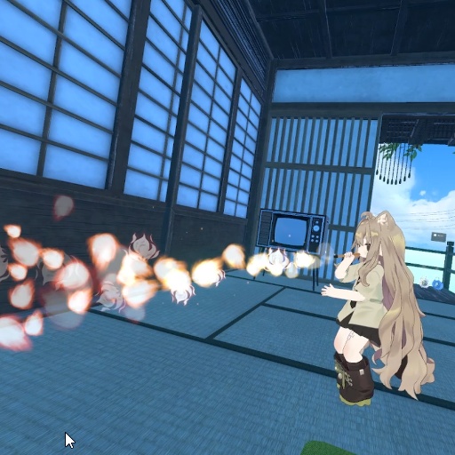 【VRChat想定】メッセージ付き吹き矢ギミック(おまけ付き)