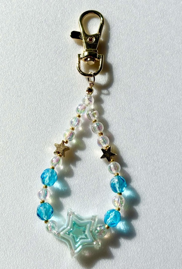 星空*channel*4種年記念キーホルダー✨( 星：水色 ） 