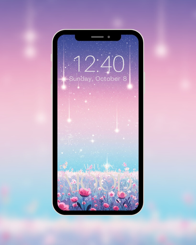 【スマホ壁紙】Starfall Dream Garden｜星が降る夢の花園（4枚セット）