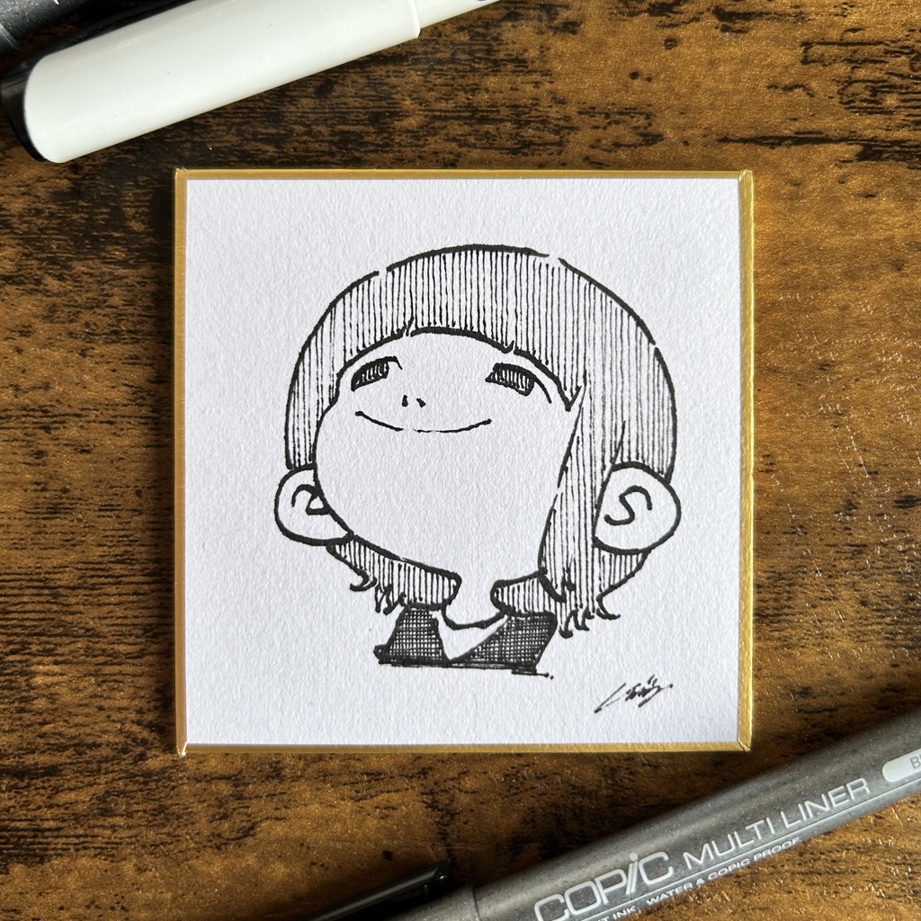 イラスト  まめ色紙