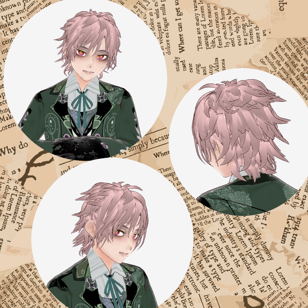 【VRoid】【正式版】ヘアプリセット/ヴァイオリニストヘアStable Ver.hair preset