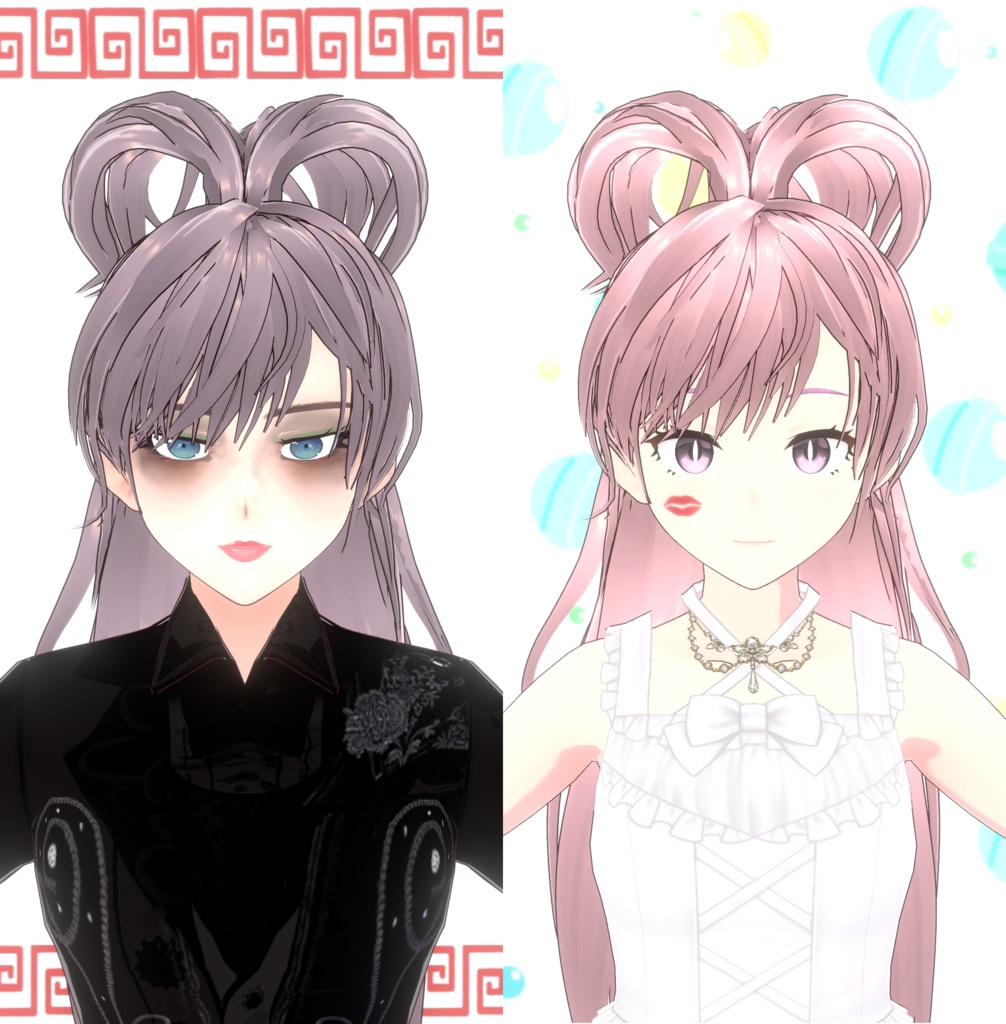 【VRoid】【正式版】ヘアプリセット/姫ロングヘアStable Ver.hair preset