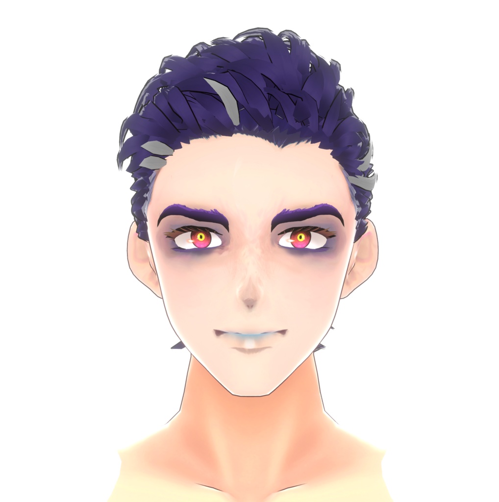 【VRoid】【正式版】ヘアプリセット/ブルージュオールバックStable Ver.hair preset