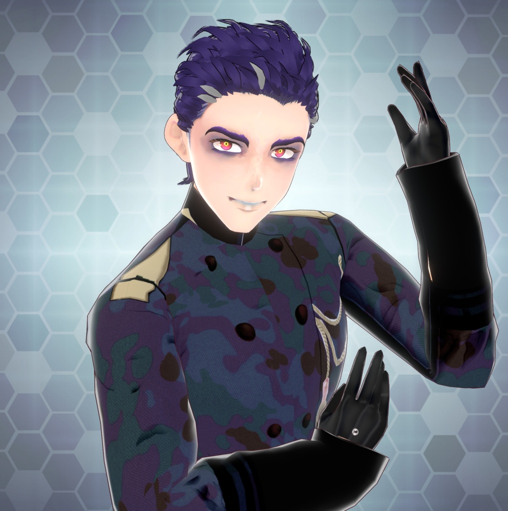 【VRoid】【正式版】ヘアプリセット/ブルージュオールバックStable Ver.hair preset