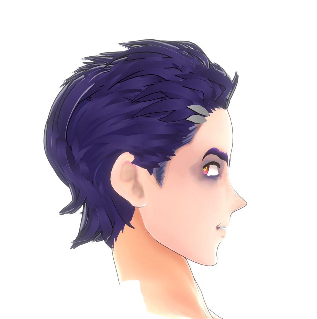 【VRoid】【正式版】ヘアプリセット/ブルージュオールバックStable Ver.hair preset