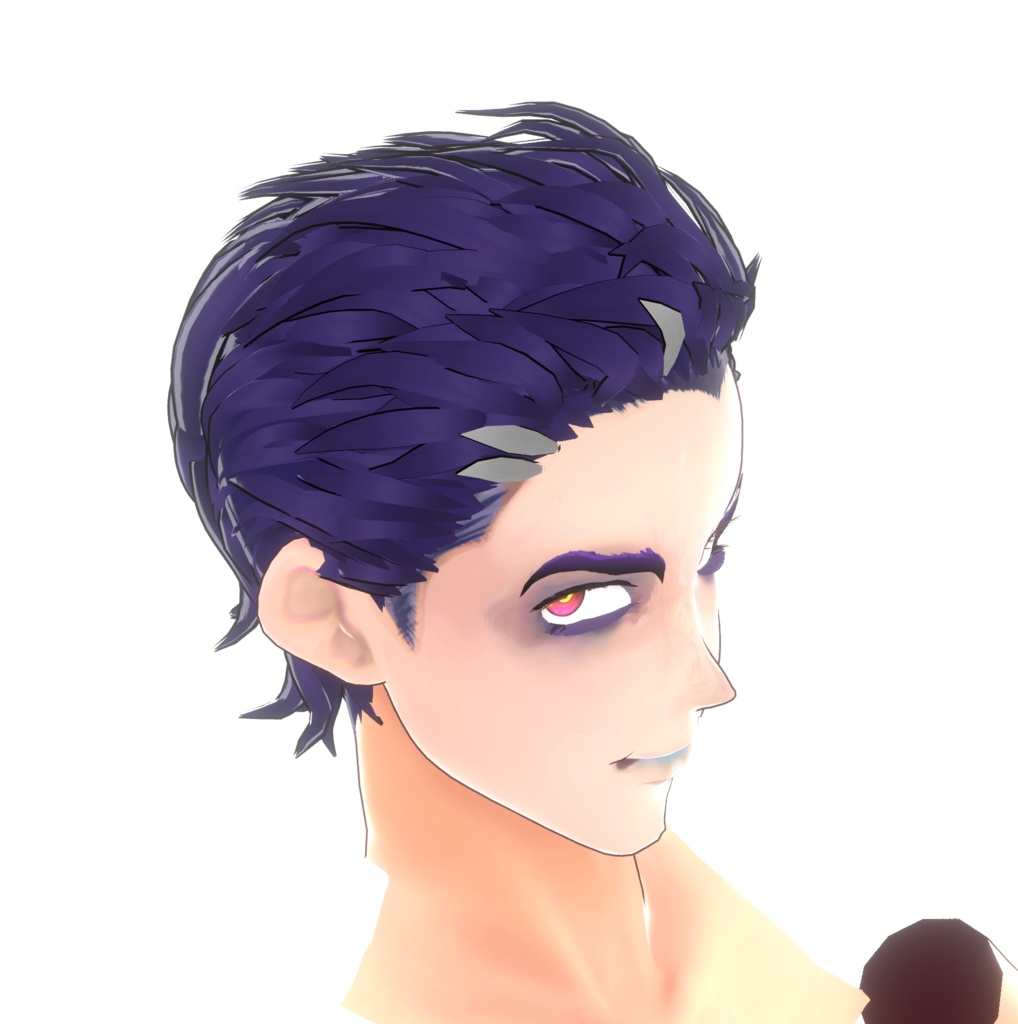 【VRoid】【正式版】ヘアプリセット/ブルージュオールバックStable Ver.hair preset