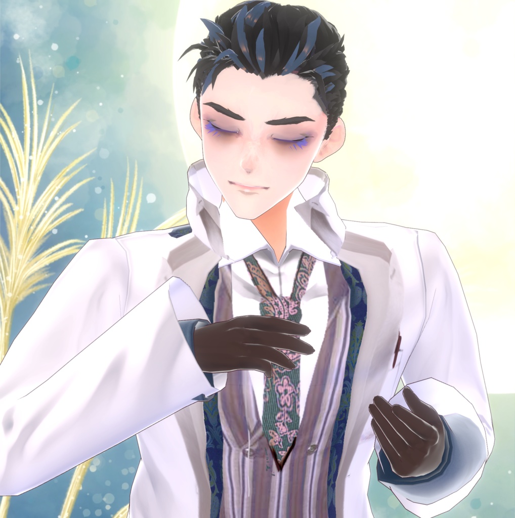 【VRoid】【正式版】ヘアプリセット/ダンディオールバックStable Ver.hair preset