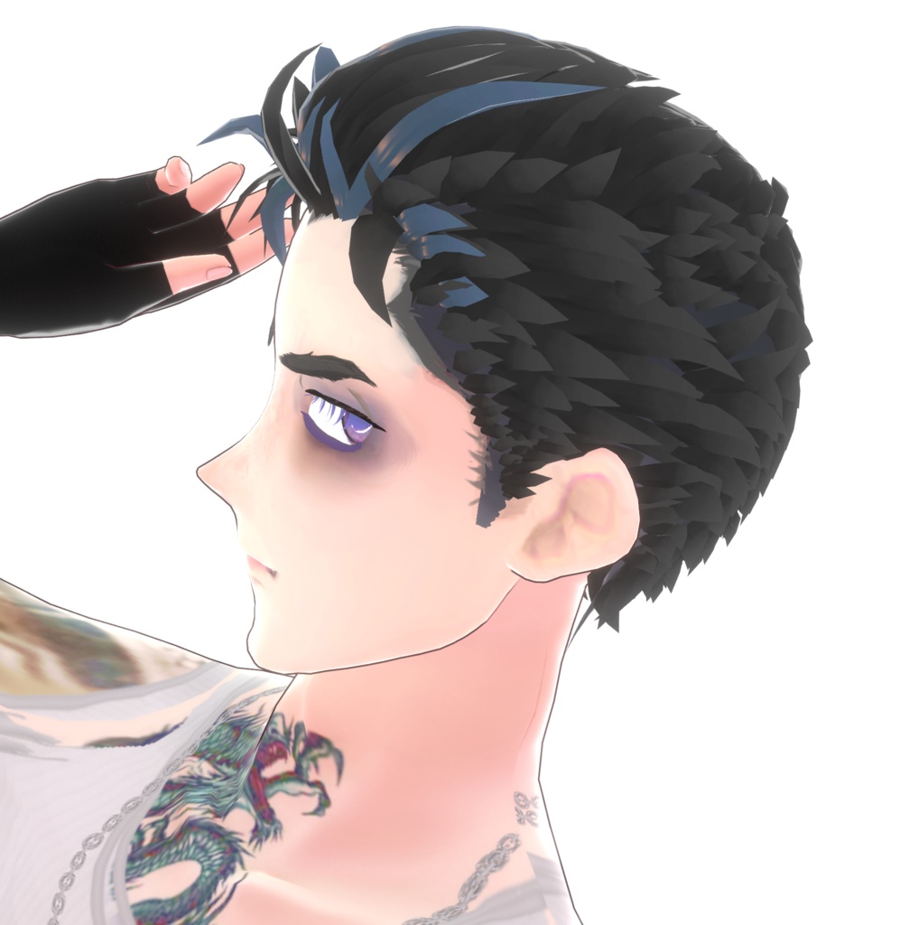 【VRoid】【正式版】ヘアプリセット/ダンディオールバックStable Ver.hair preset