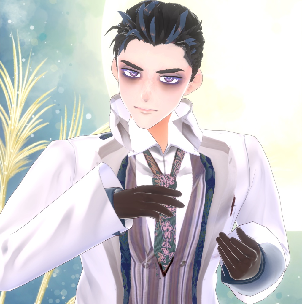 【VRoid】【正式版】ヘアプリセット/ダンディオールバックStable Ver.hair preset