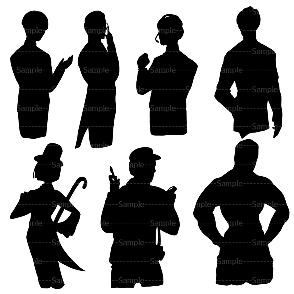 人物のシルエット素材【全30種】
