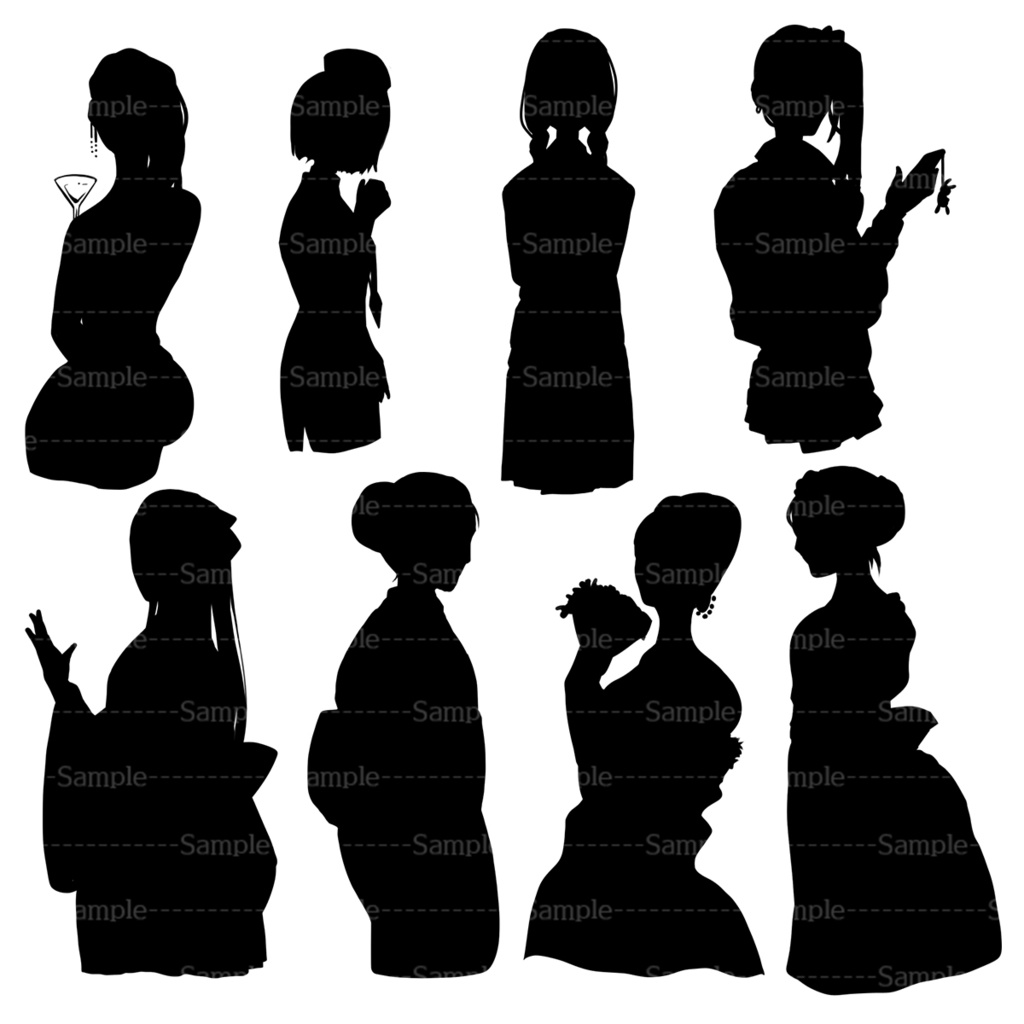 人物のシルエット素材【全30種】