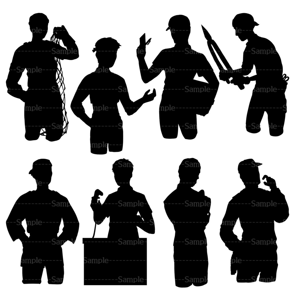 人物のシルエット素材2【全30種】