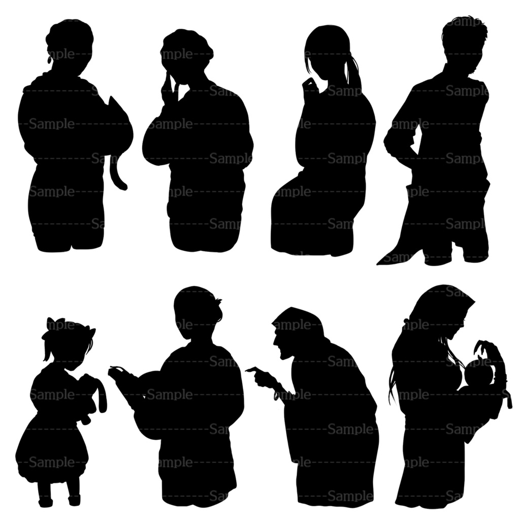 人物のシルエット素材2【全30種】