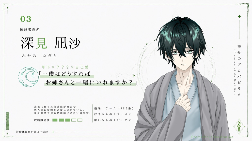 クトゥルフ神話TRPG 『神愛のプロバビリタ -Fragments of the Nephilim-』SPLL:E187223
