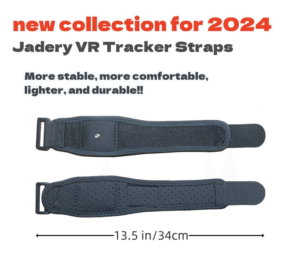 Jadery VR トラッカーベルト (2024年新モデル)腰と足首の3点セット、viveトラッカー、Ultimate Tracker、Tundraトラッカー用VRゲームフルトラ ストラップ-BLACK