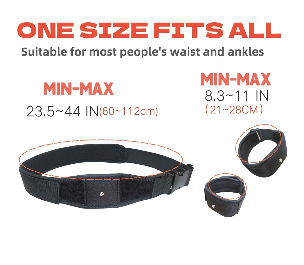 Jadery VR トラッカーベルト (2024年新モデル)腰と足首の3点セット、viveトラッカー、Ultimate Tracker、Tundraトラッカー用VRゲームフルトラ ストラップ-BLACK