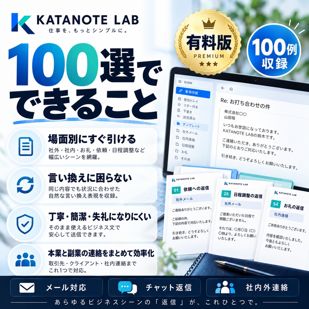 仕事で困らない返信文テンプレ100選｜確認・依頼・報告・催促・断り・謝罪・日程調整まで対応