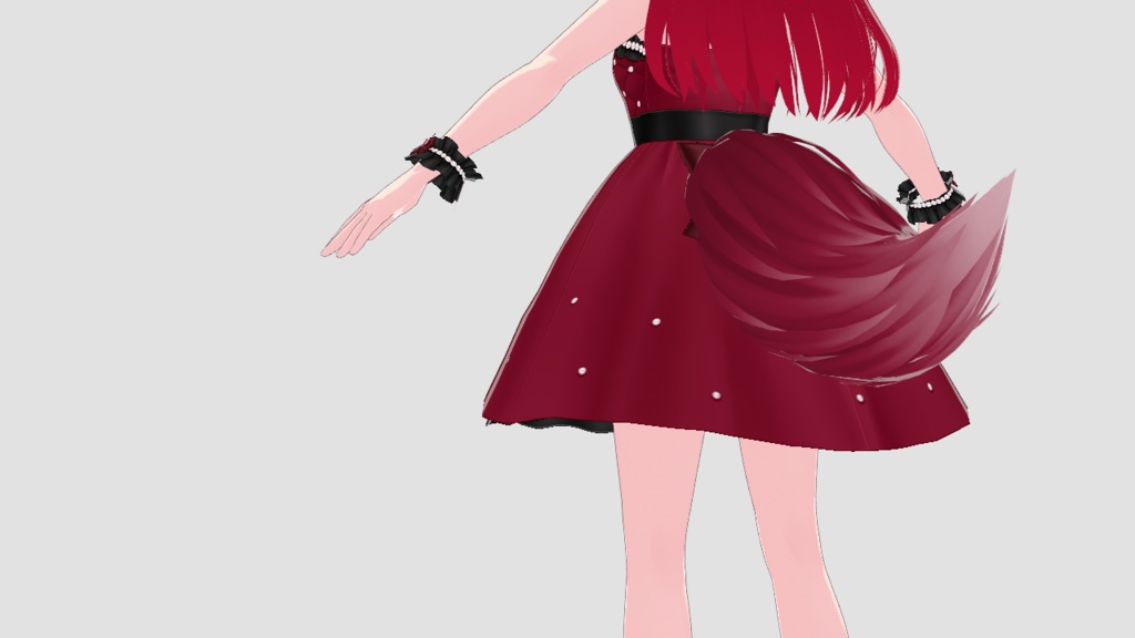 3D Model Feline Girl Cat Red