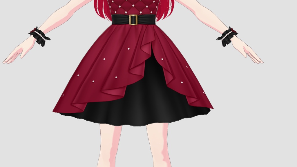 3D Model Feline Girl Cat Red