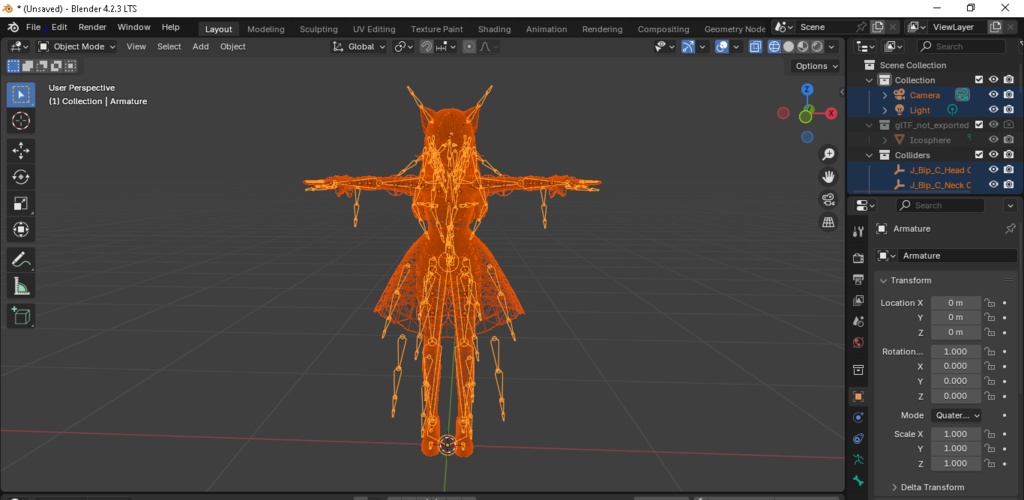 3D Model Feline Girl Cat Red
