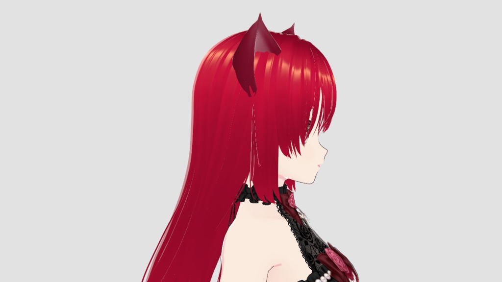 3D Model Feline Girl Cat Red