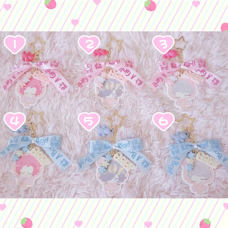 BABYくまちゃんアクリルキーホルダー(PINK×BLUE)