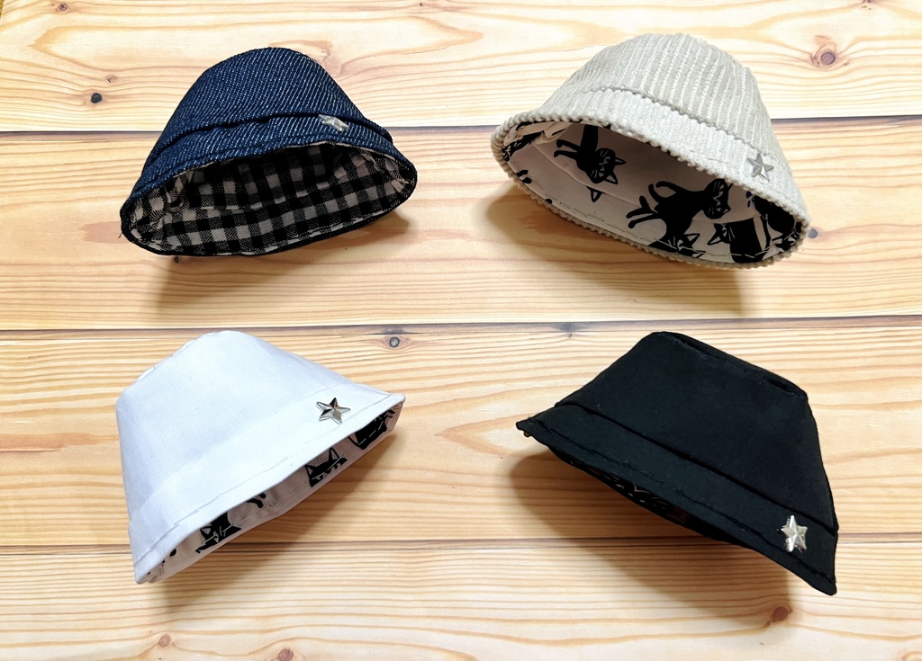 10~12cm ぬいぐるみ用 リバーシブルバケットハット