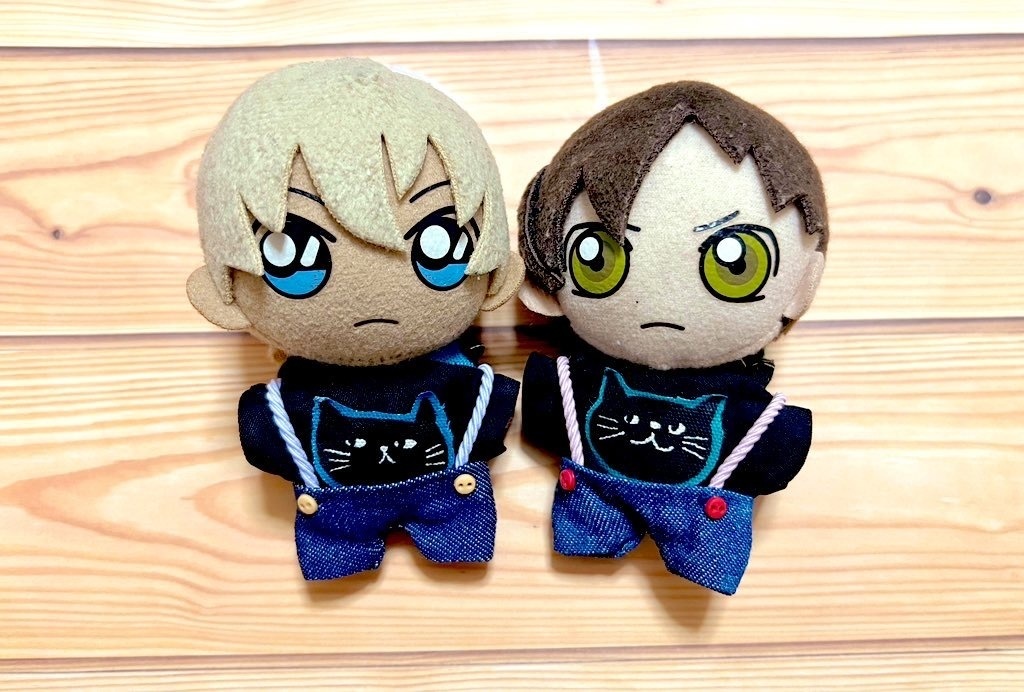 10cm プライズぬい用 猫柄パーカー&サロペット