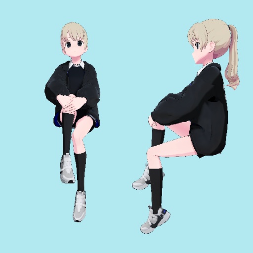 VRC用座りIdleモーション01_(Sitting Idle Motion)_Mir