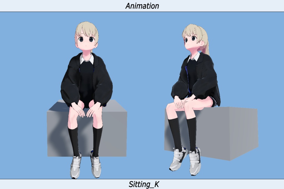 VRC用座りIdleモーション_03(Sitting Idle Motion)_Mir