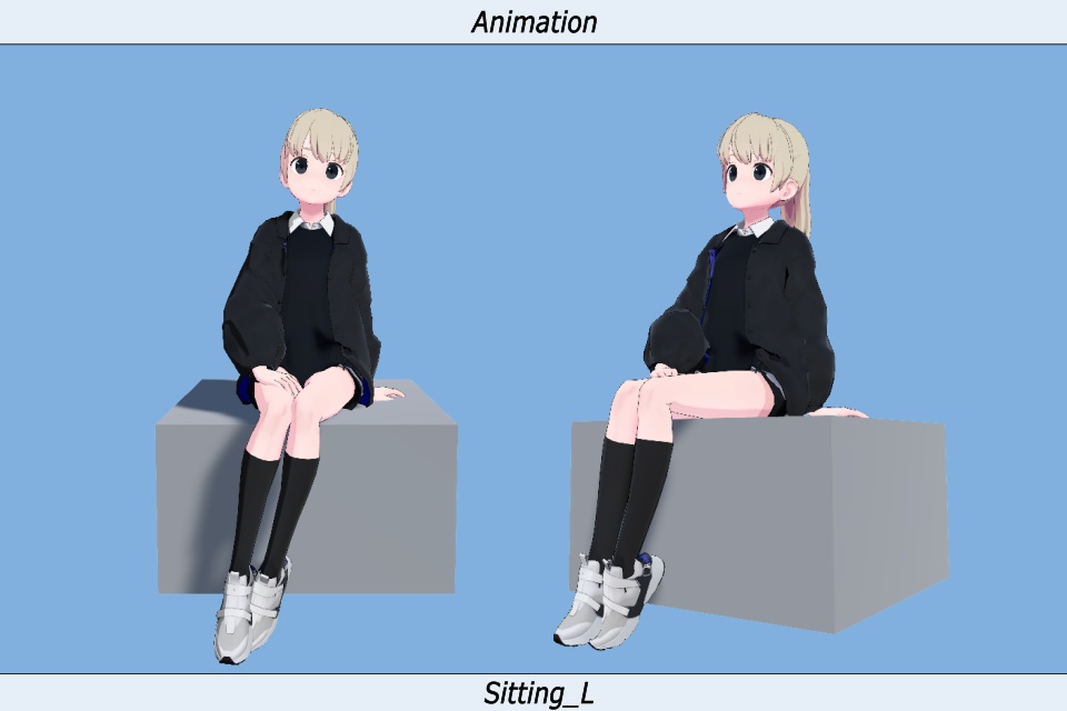 VRC用座りIdleモーション_03(Sitting Idle Motion)_Mir