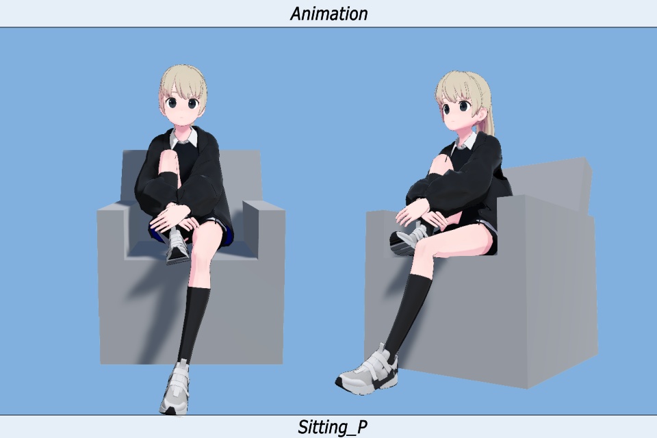 VRC用座りIdleモーション_04(Sitting Idle Motion)_Mir