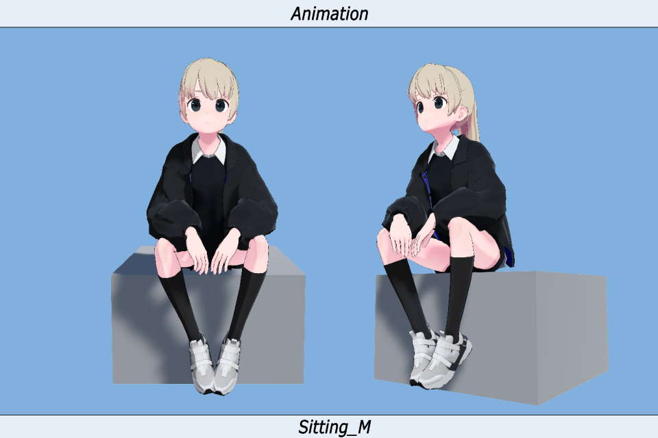 VRC用座りIdleモーション_04(Sitting Idle Motion)_Mir