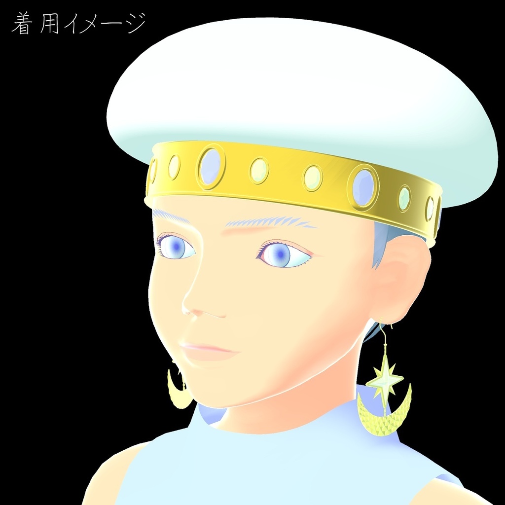【Unity】VRM用イヤリング(ピアス)-星と月-