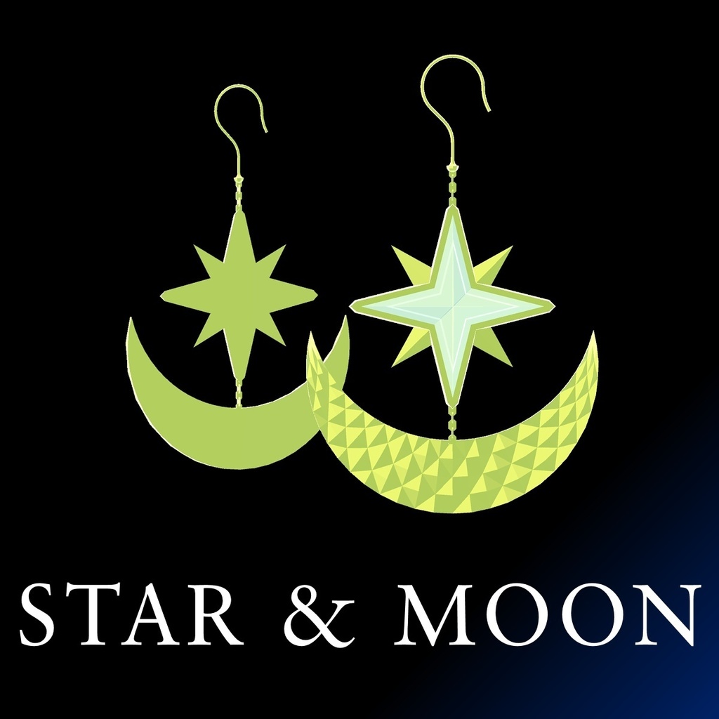 【Unity】VRM用イヤリング(ピアス)-星と月-