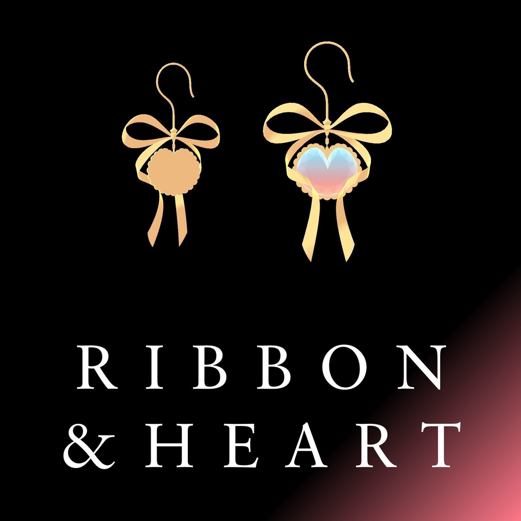 【Unity】VRM用イヤリング（ピアス）-リボンとハート-