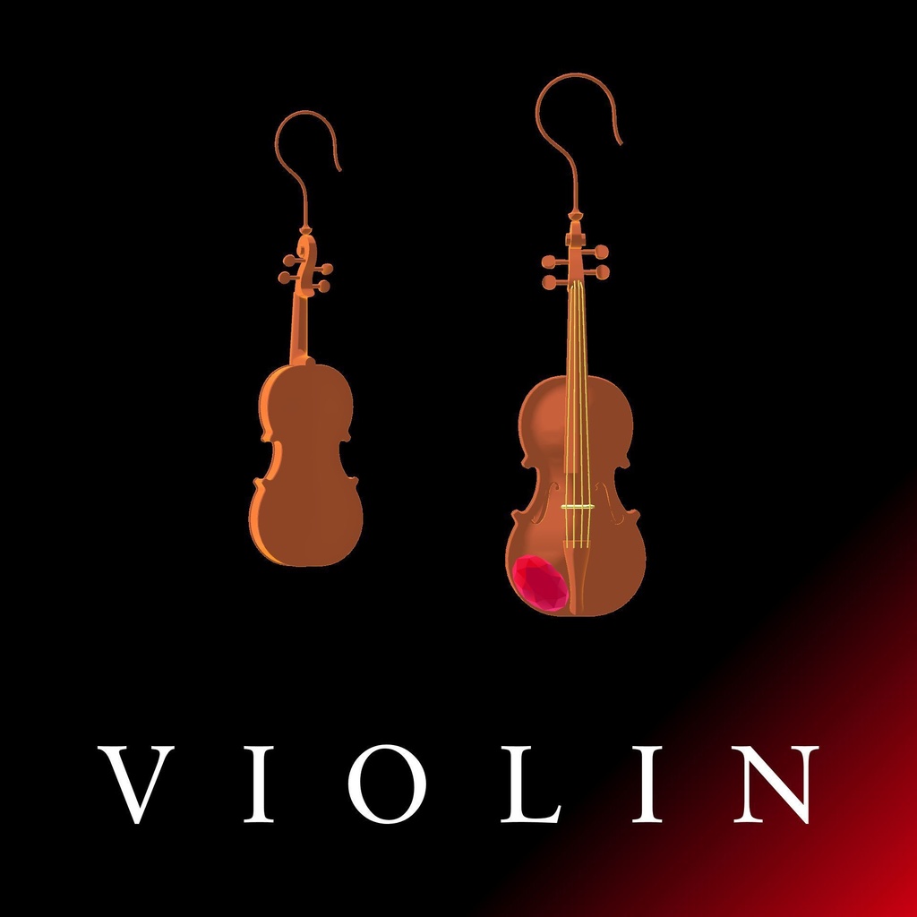 【Unity】VRM用イヤリング（ピアス）-ヴァイオリン-