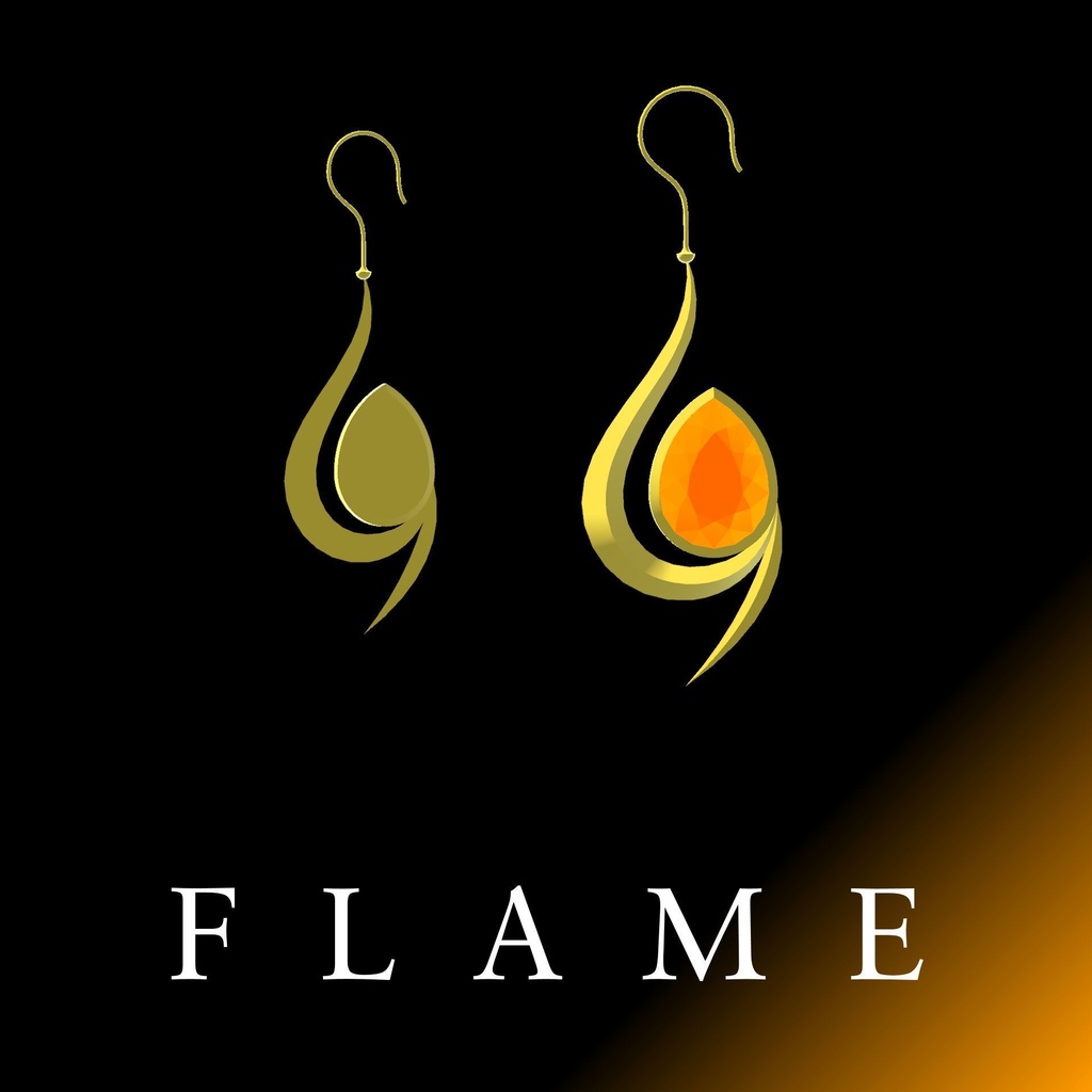 【Unity】VRM用イヤリング（ピアス）-炎-