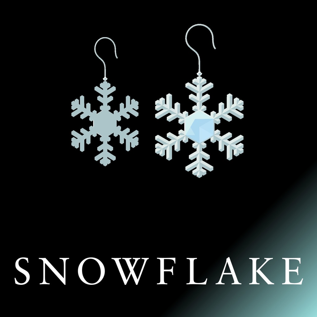 【Unity】VRM用イヤリング（ピアス）-雪の結晶-