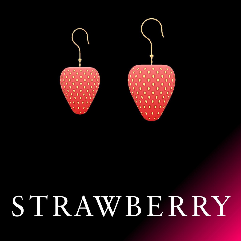 【Unity】VRM用イヤリング（ピアス）-苺-