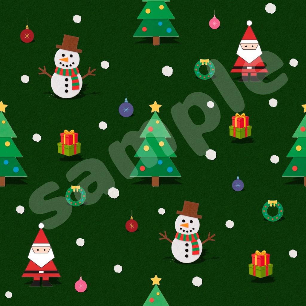 【商用利用OK】クリスマスデジタルペーパー5色セット|クラフト風シームレスパターン