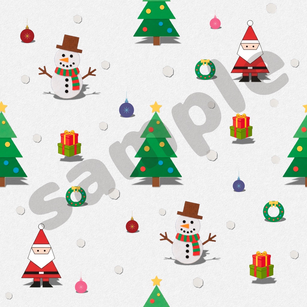 【商用利用OK】クリスマスデジタルペーパー5色セット|クラフト風シームレスパターン