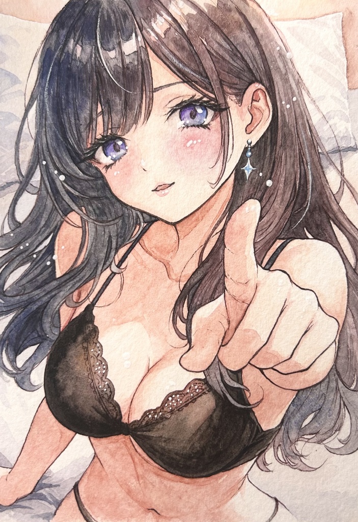 手描きイラスト♡下着美少女