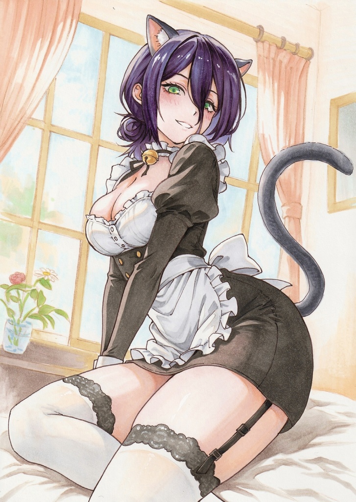 手描きイラスト♡チェンソーマンレゼ♡原画♡猫耳