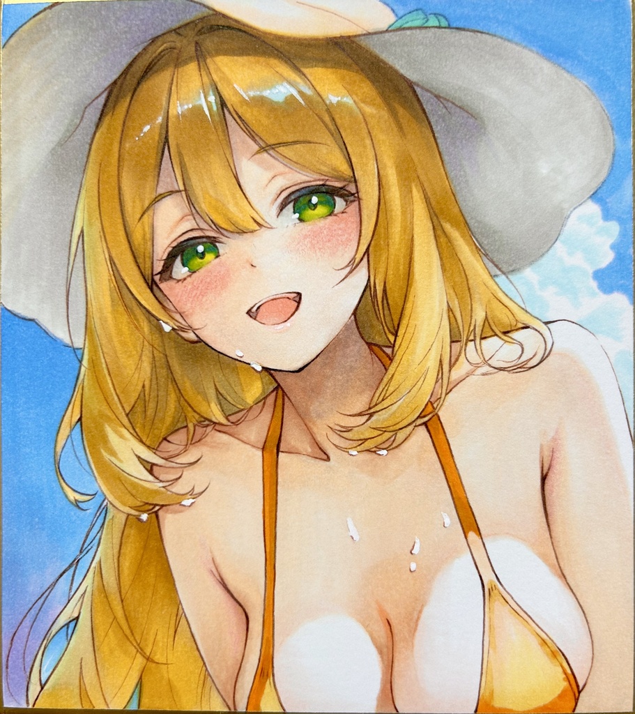 手描きイラスト♡美少女♡オリジナル♡水着