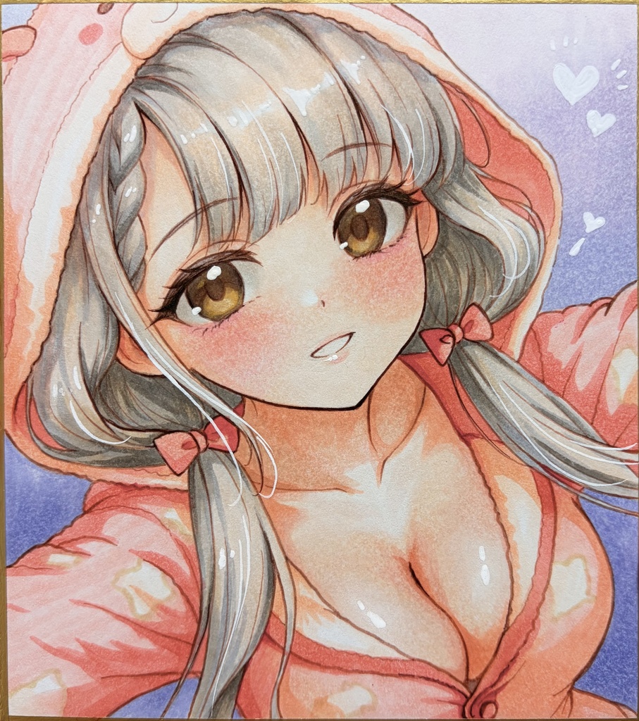 手描きイラスト♡美少女♡オリジナル♡パジャマ♡一点物
